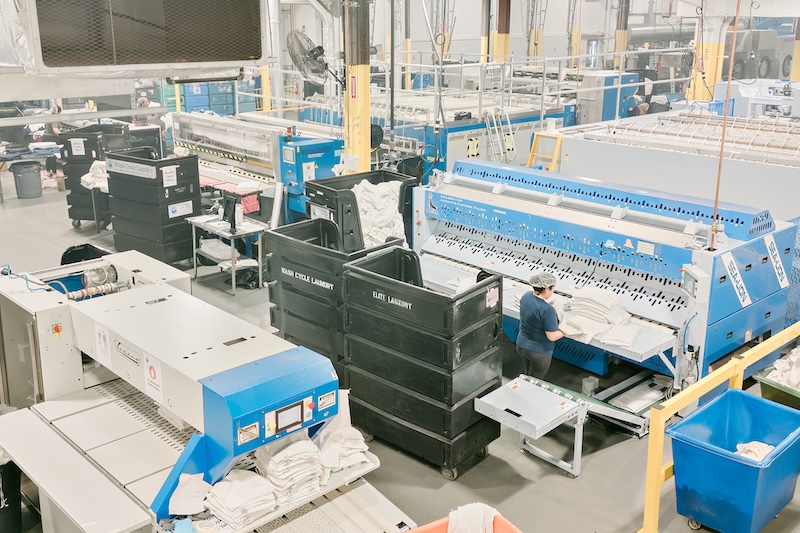 Hotel linen processing